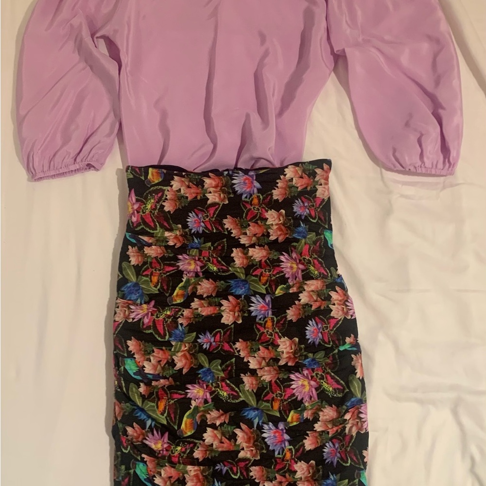 🌸 Nicole MillerAtelier Skirt + Amanda Uprichard Top – Chic Floral Set